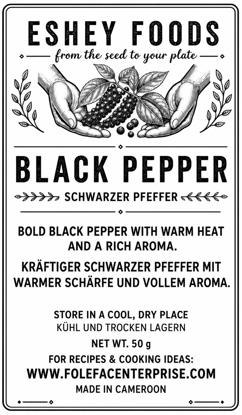 Black Pepper / Schwarzer Pfeffer label artwork
