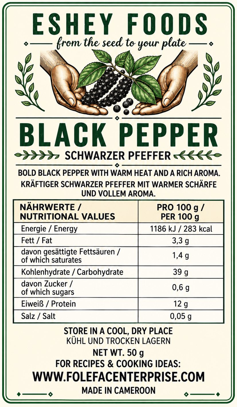 Black Pepper / Schwarzer Pfeffer label artwork
