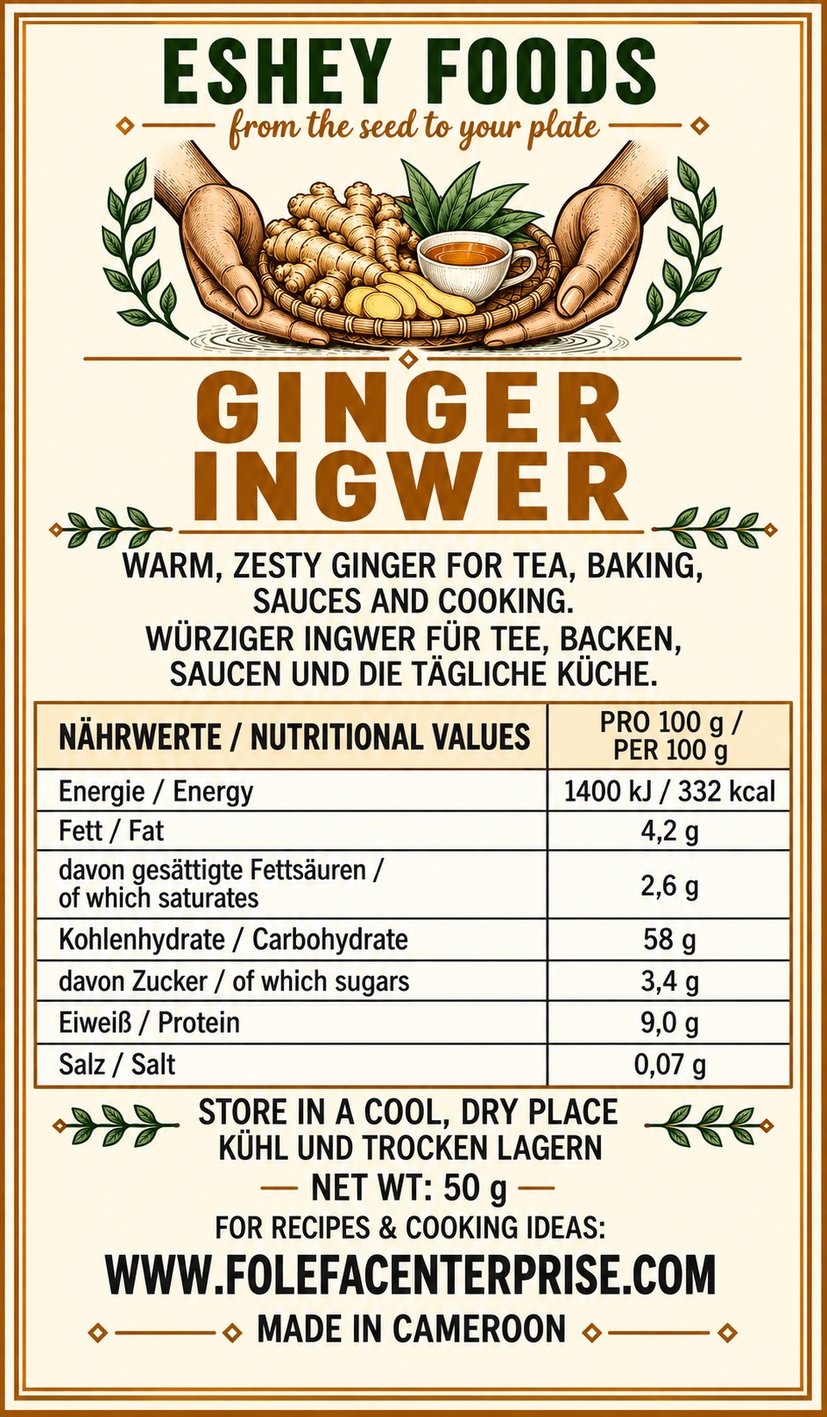 Ginger / Ingwer label artwork
