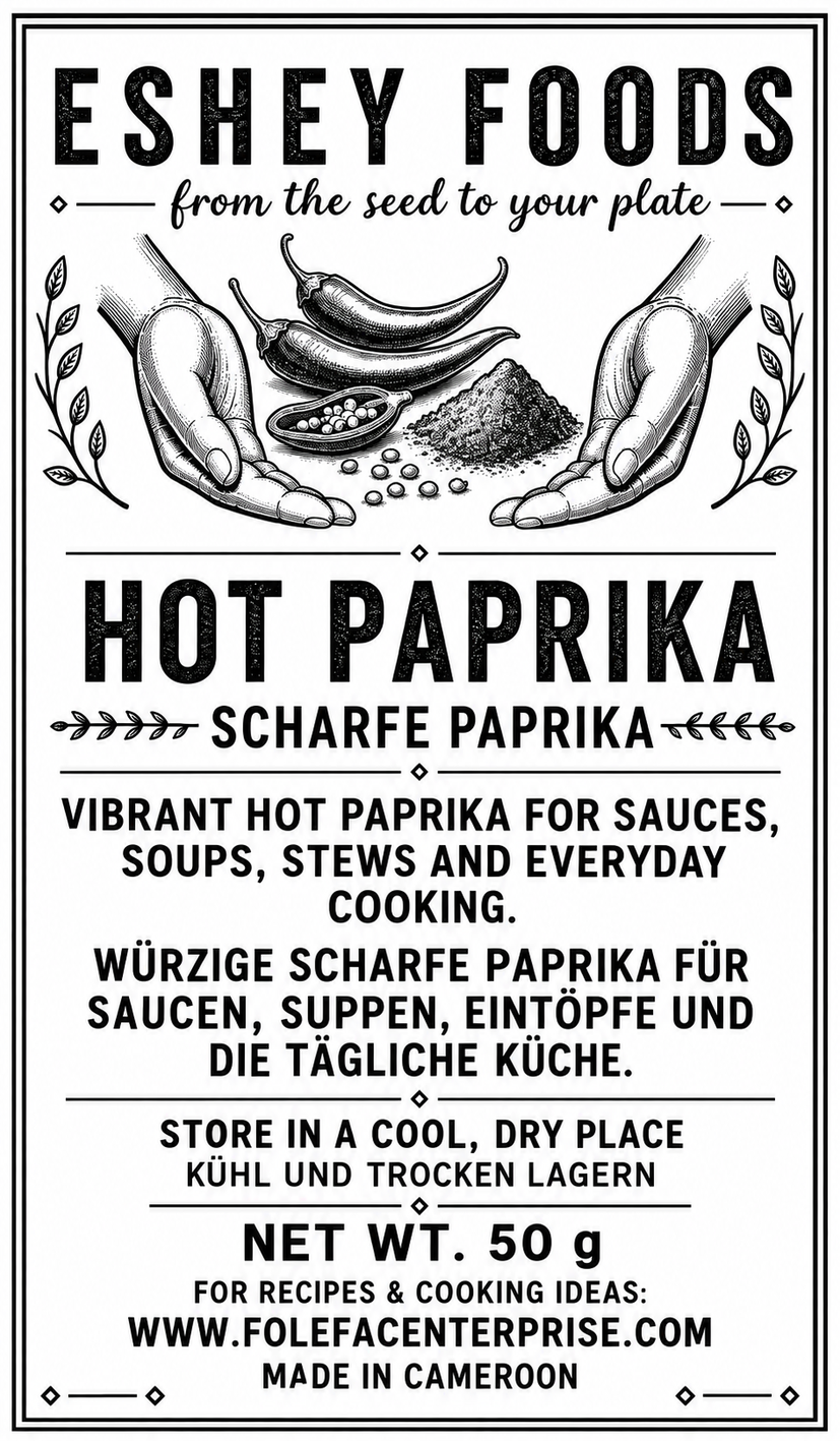 Hot Paprika / Scharfe Paprika label artwork