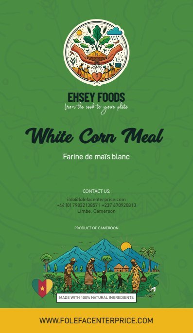 White Corn Meal / Farine de maïs blanc label artwork