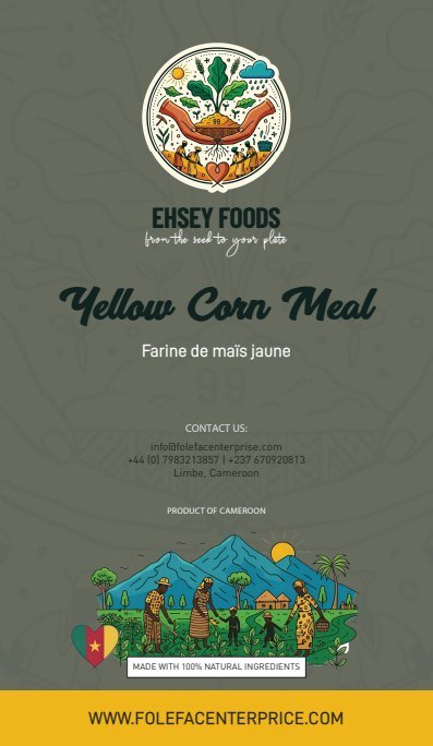 Yellow Corn Meal / Farine de maïs jaune label artwork